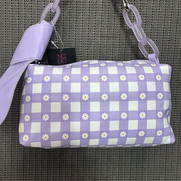 Knotted Shoulder Bag Lavender Sunrise Gingham By No Boundaries One Size - Picture 2 of 6